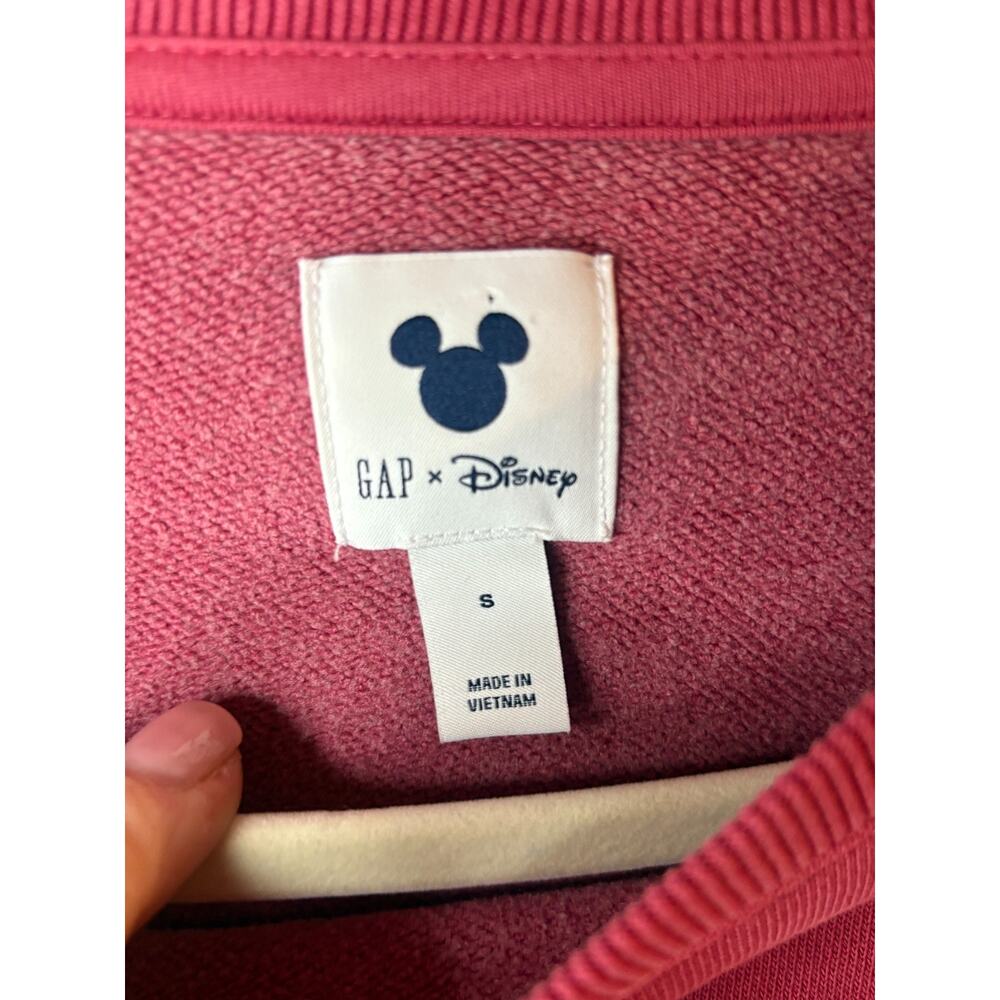 GAP Disney Women's Mickey Mouse Pink Pullover Cropped Sweatshirt Size Small 0-6 - Picture 3 of 4
